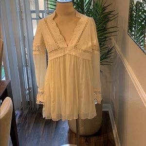 Free People Cream Crochet Dress